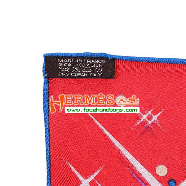 Hermes 100% Silk Square Scarf Red HESISS 87 x 87 - Click Image to Close